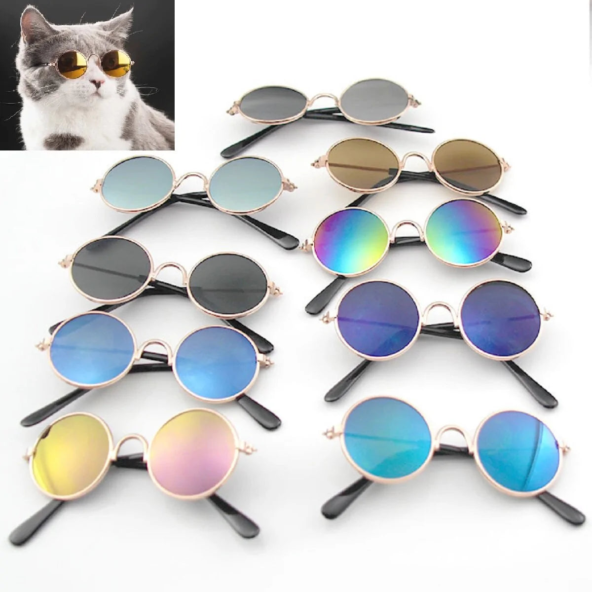 Vintage Round Cat Sunglasses Galataw